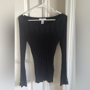 White House Black Market Black Ribbed Sweater